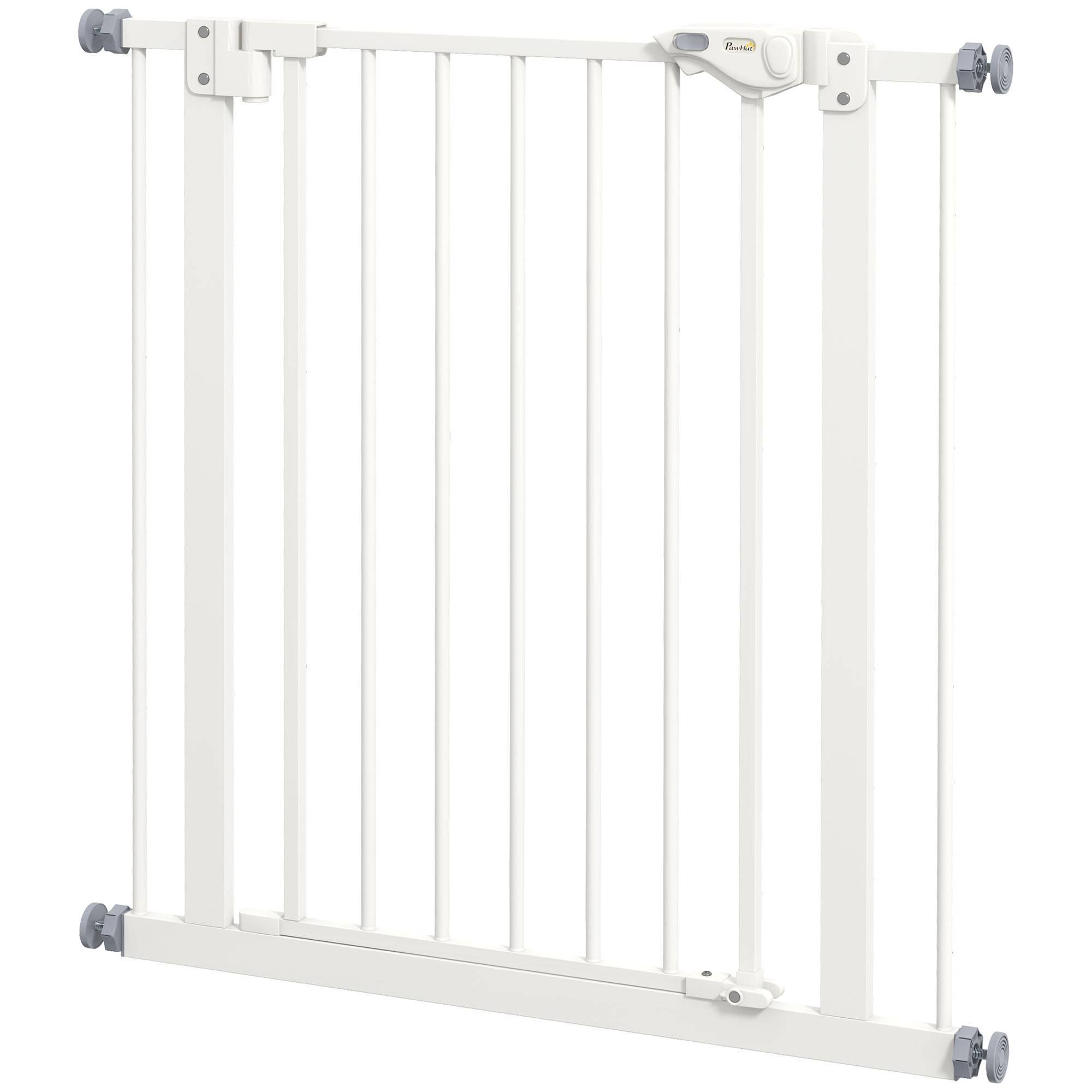 Barrière de porte pour chien, protection animal, métal, plastique, 74-80 cm, blanc - Image 2