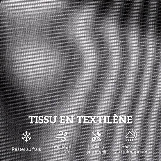 Banc à bascule métal balcon 2 places assise ergonomique textilène 120cm gris - ComfortXL Outdoor Living - Image 8