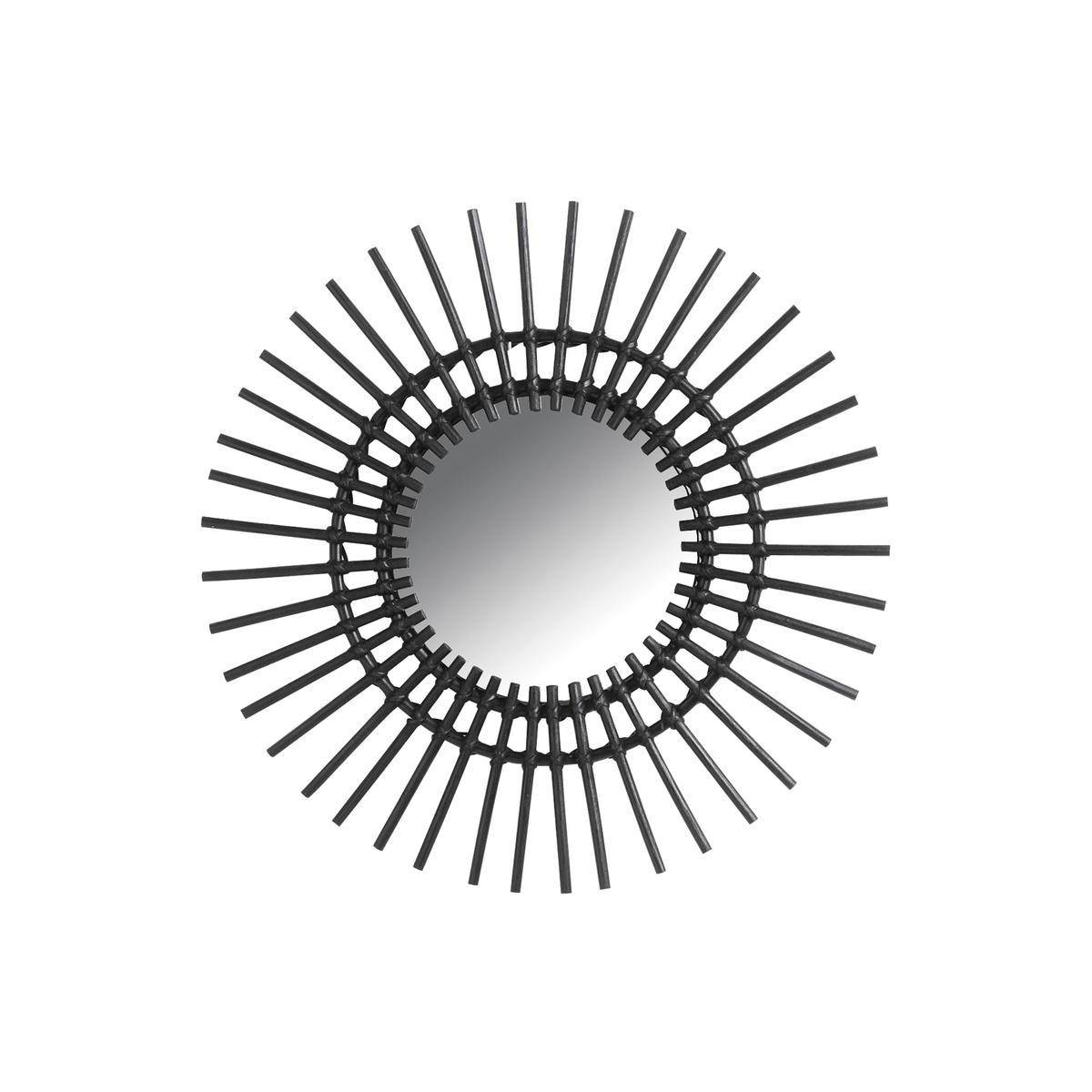 Aubry Gaspard - Miroir déco Vintage rotin noir - Imagen 1