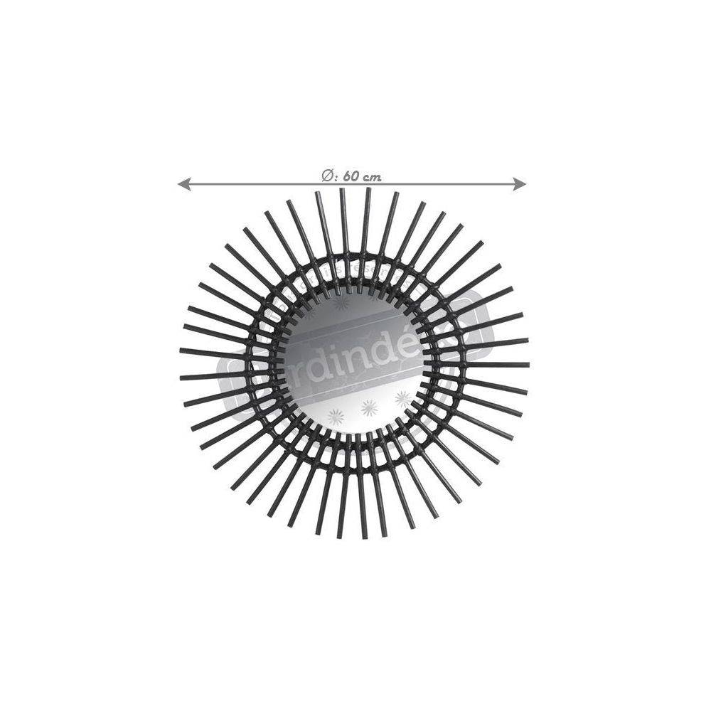 Aubry Gaspard - Miroir déco Vintage rotin noir - Imagen 3