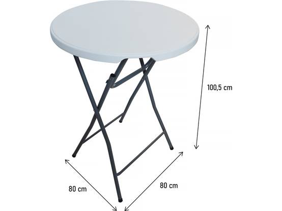 Table Haute Pliante En Plastique ø 80 Cm "lili" - Blanc -habitat Et Jardin - Image 4