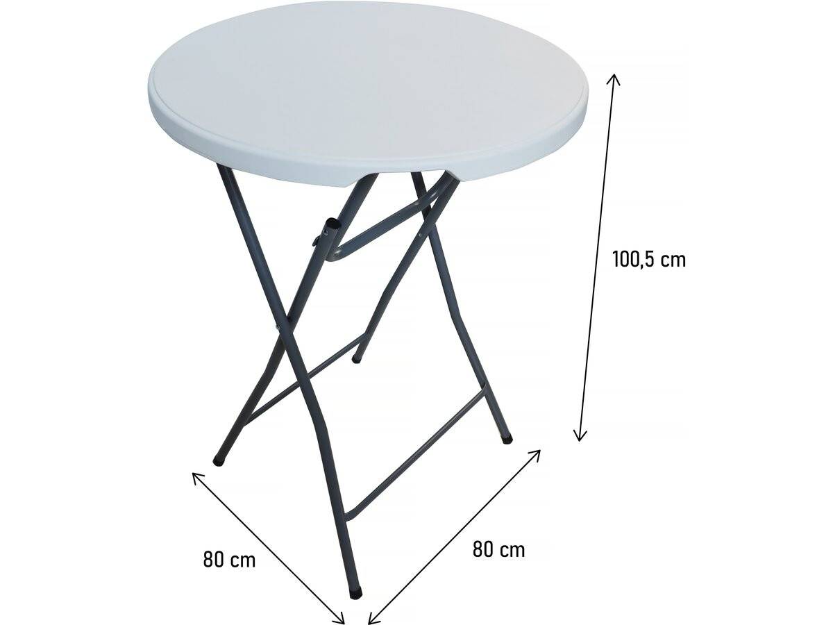 Table Haute Pliante En Plastique ø 80 Cm "lili" - Blanc -habitat Et Jardin - Image 4