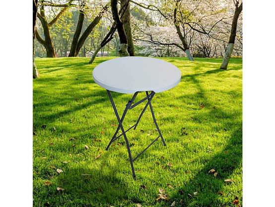 Table Haute Pliante En Plastique ø 80 Cm "lili" - Blanc -habitat Et Jardin - Image 2