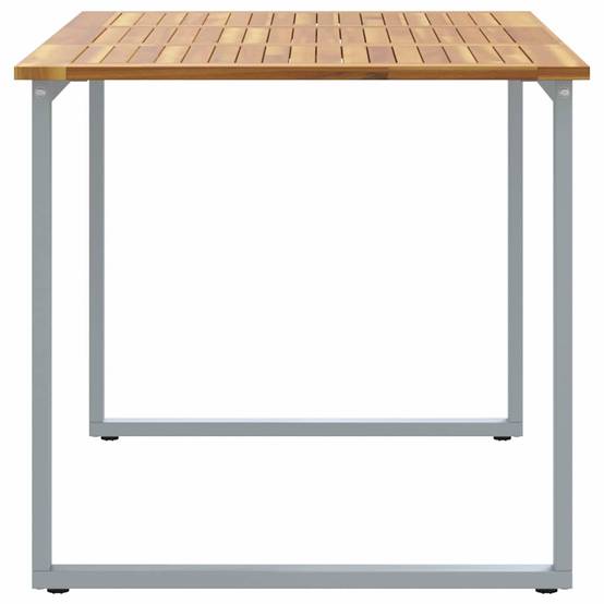 Table de Repas Jardin 140cm pour 4-6 Personnes, Plateau Bois d'Acacia et Pieds Acier Gris – ComfortXL Outdoor Living - Image 6