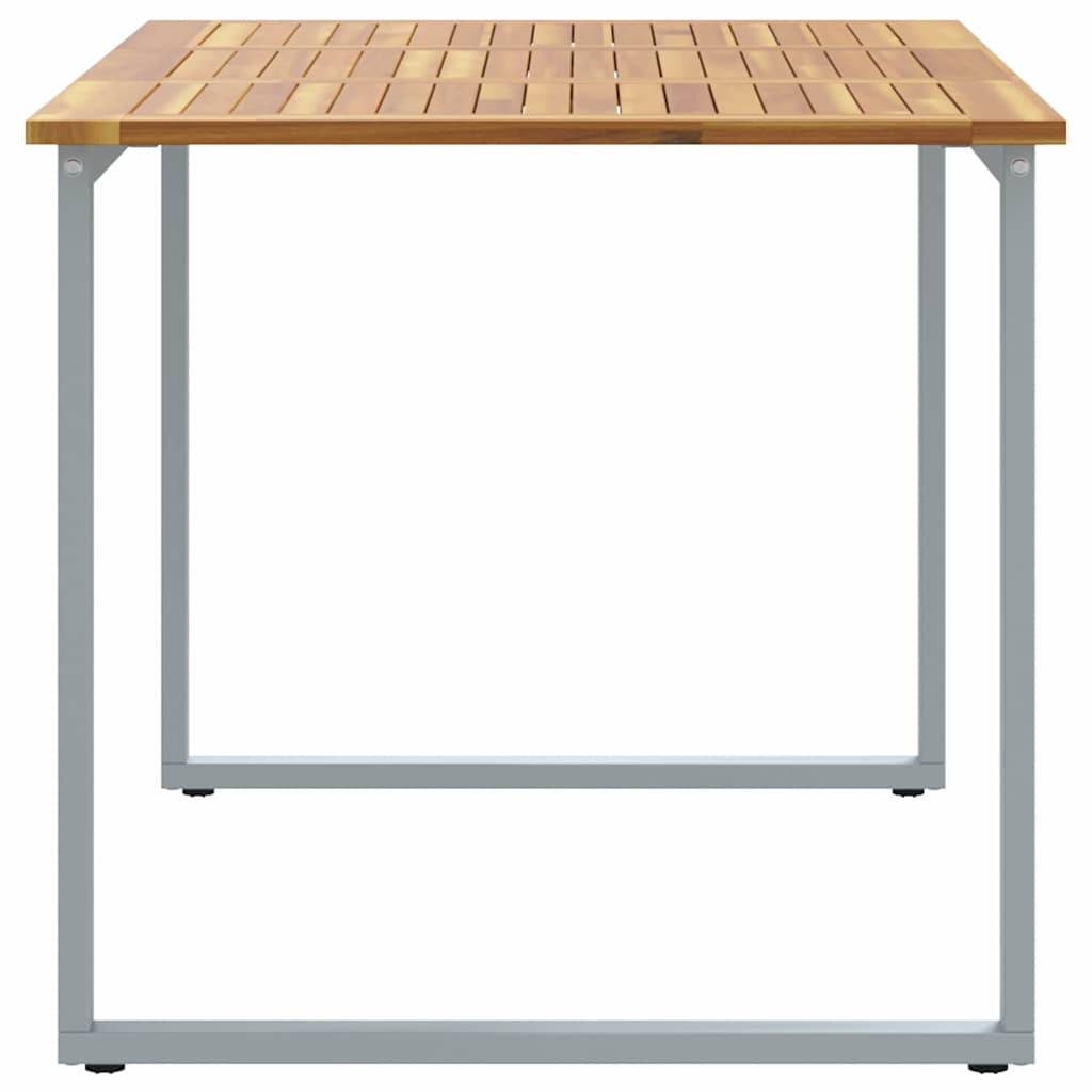Table de Repas Jardin 140cm pour 4-6 Personnes, Plateau Bois d'Acacia et Pieds Acier Gris – ComfortXL Outdoor Living - Image 6