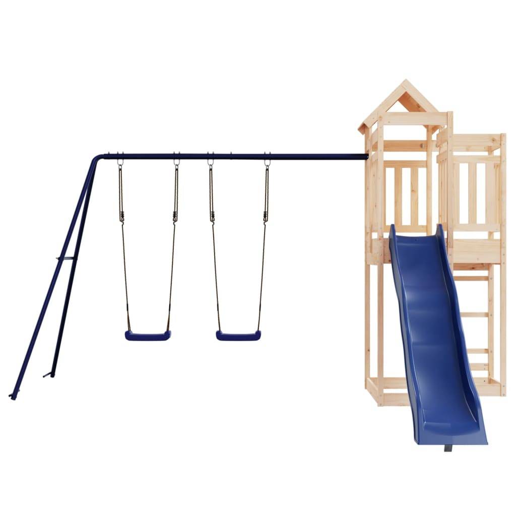 Helloshop26 - Aire de jeux d'extérieur balançoires toboggan portiques robuste jeux jardin 362 x 373 x 238 cm bois de pin massif - Imagen 3