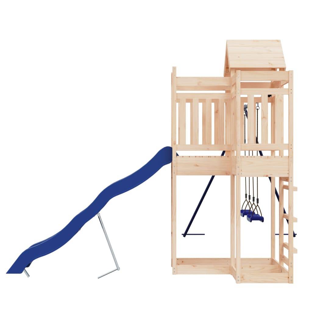 Helloshop26 - Aire de jeux d'extérieur balançoires toboggan portiques robuste jeux jardin 362 x 373 x 238 cm bois de pin massif - Imagen 5