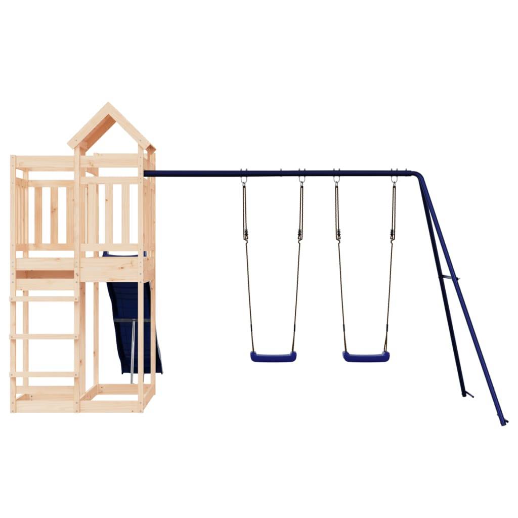 Helloshop26 - Aire de jeux d'extérieur balançoires toboggan portiques robuste jeux jardin 362 x 373 x 238 cm bois de pin massif - Imagen 4