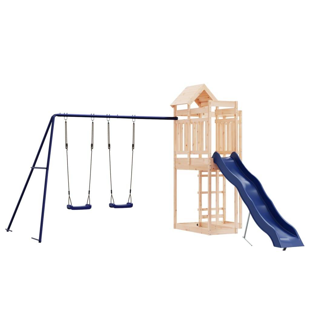 Helloshop26 - Aire de jeux d'extérieur balançoires toboggan portiques robuste jeux jardin 362 x 373 x 238 cm bois de pin massif - Imagen 2