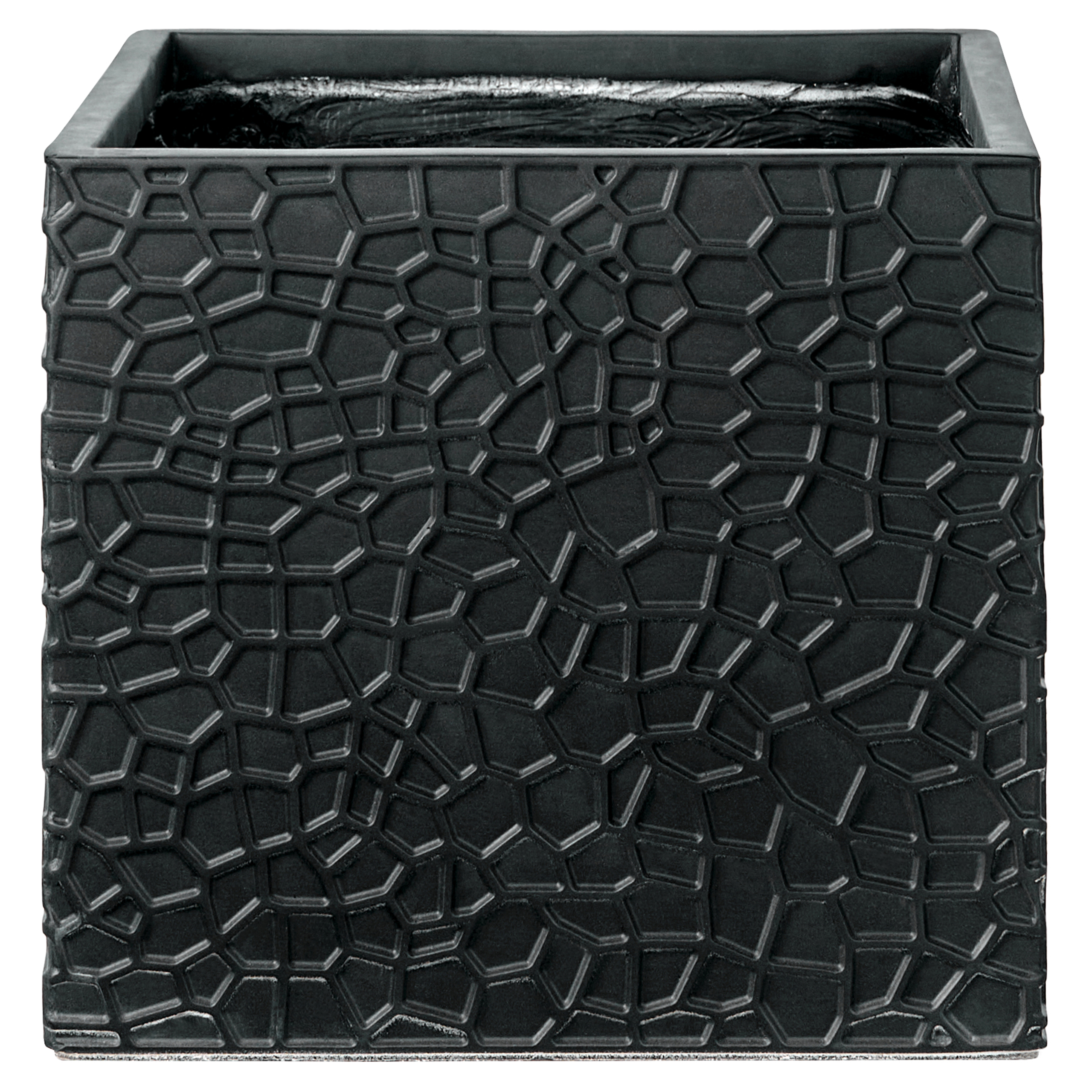 Cache-pot d'extérieur Fibre d'argile Noir FEIYAN - Beliani - Image 1