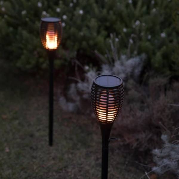 Torche solaire Maity Sun - Effet flamme - LED - H 80 cm - Blanc chaud - LUMI JARDIN - Image 3