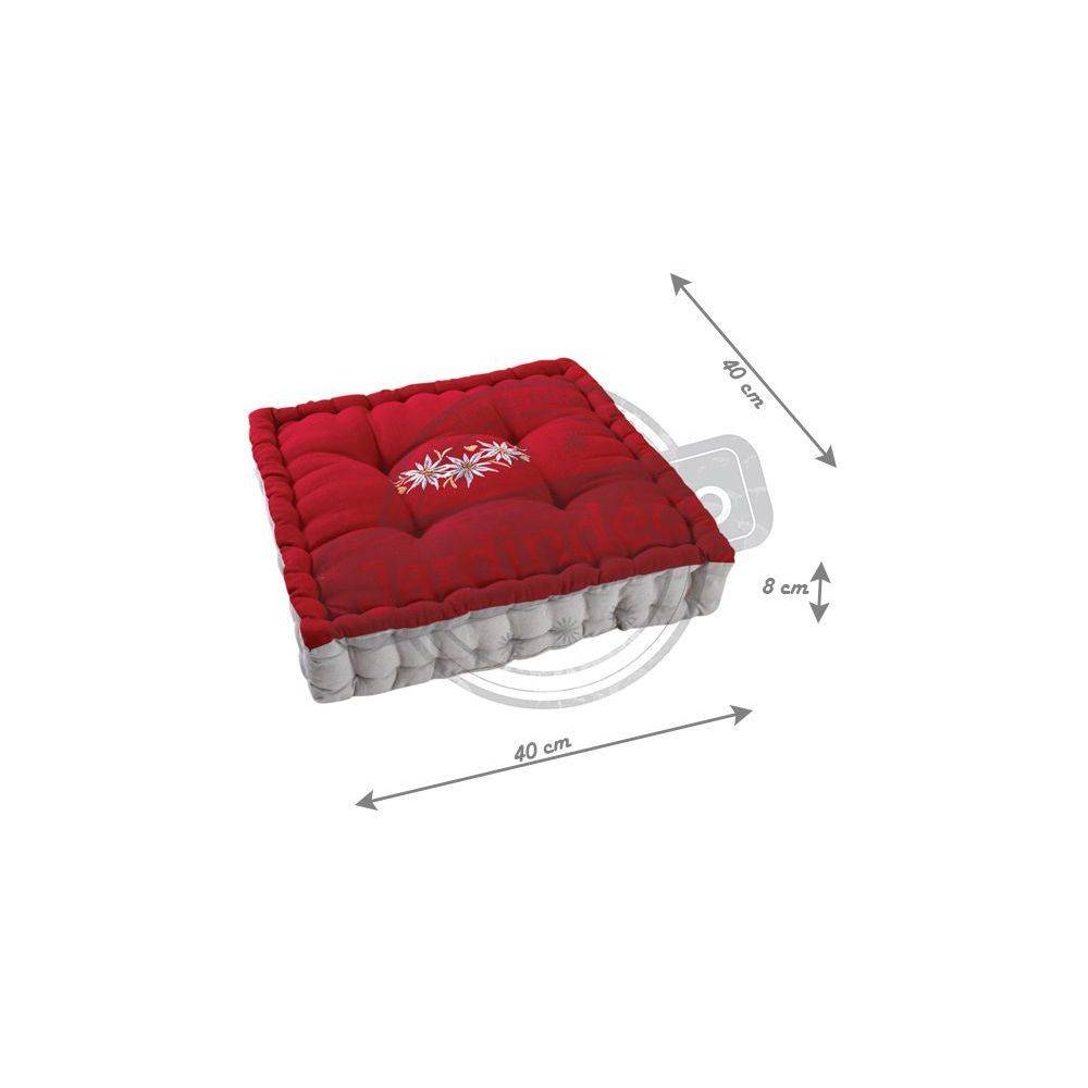 Aubry Gaspard - Coussin carré en coton et lin Edelweiss Aubry Gaspard - Imagen 2