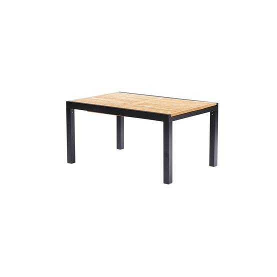 Table BALIteck 6/10 personnes structure aluminium noire, plateau en lame de Teck - Image 1