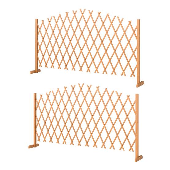Barrière de séparation extensible bois marron 180 x 30 x 103 cm - PANGIVO - Image 2