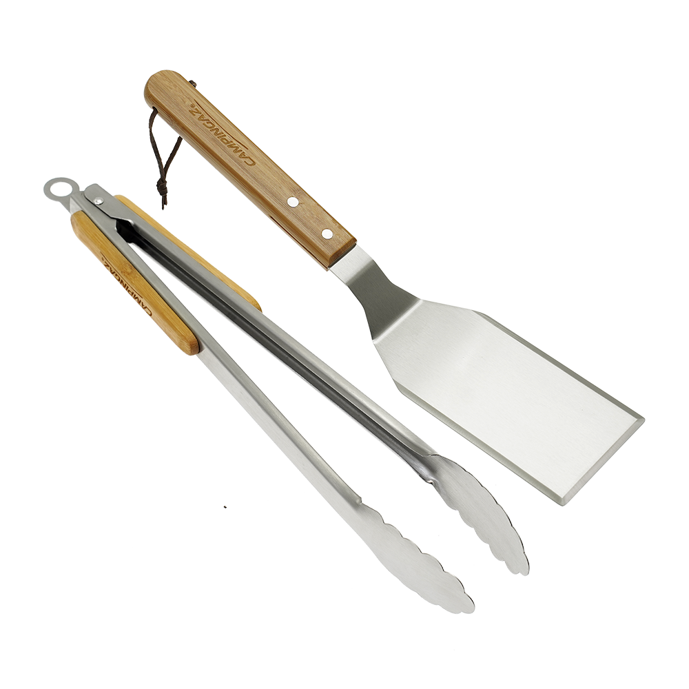 Campingaz - Set de 2 ustensiles pour plancha - Spatule / Pince - Image 1