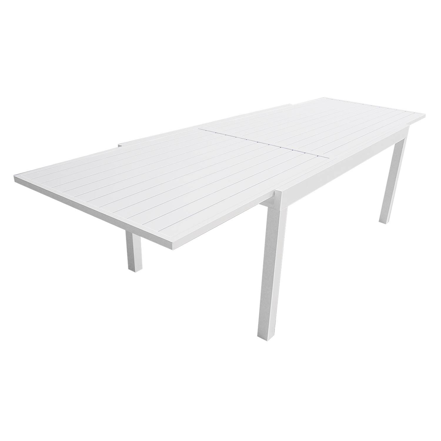 Happy Garden - Salon de jardin VENEZIA extensible 180/300 en aluminium 10 places - blanc - HAPPY GARDEN - Imagen 4