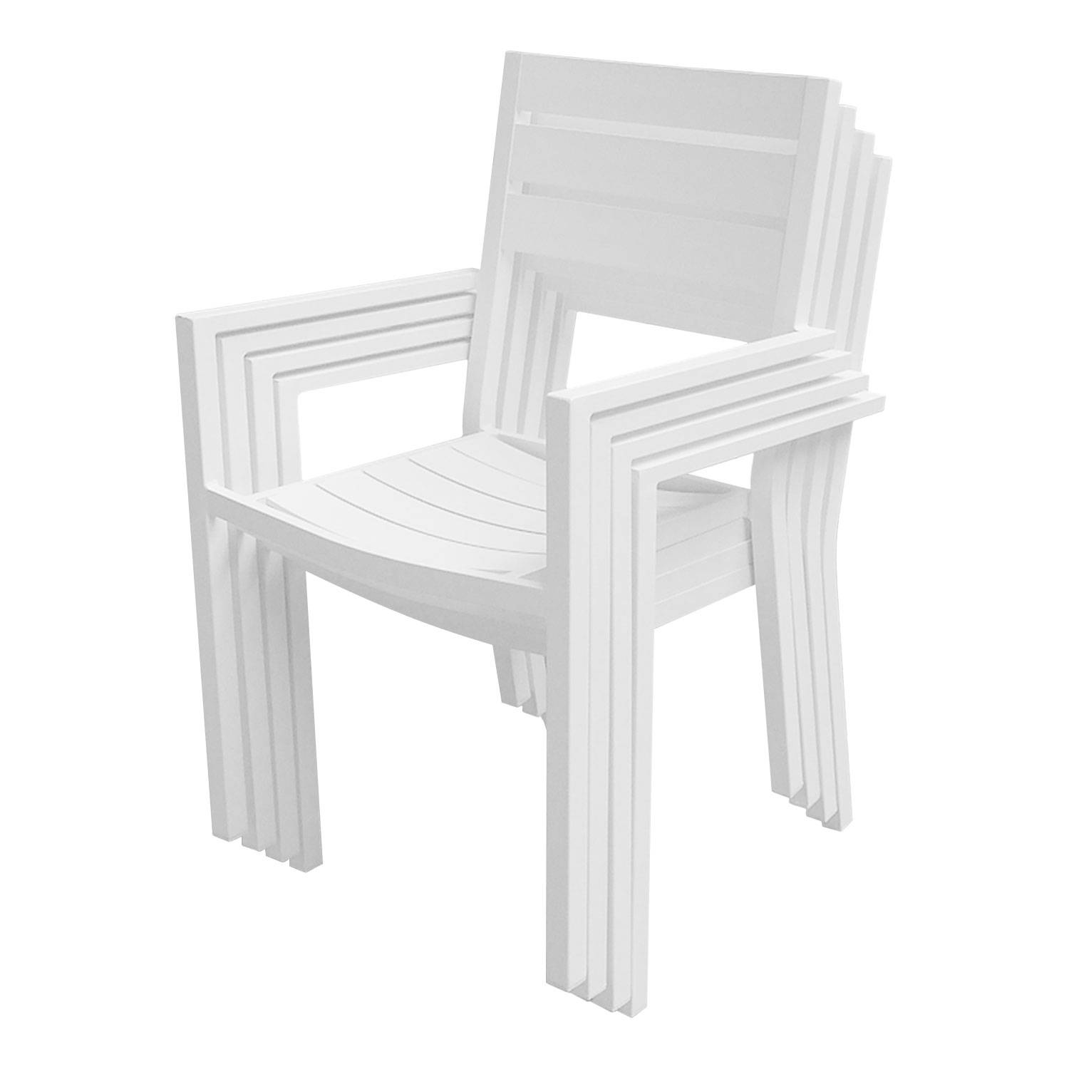 Happy Garden - Salon de jardin VENEZIA extensible 180/300 en aluminium 10 places - blanc - HAPPY GARDEN - Imagen 6