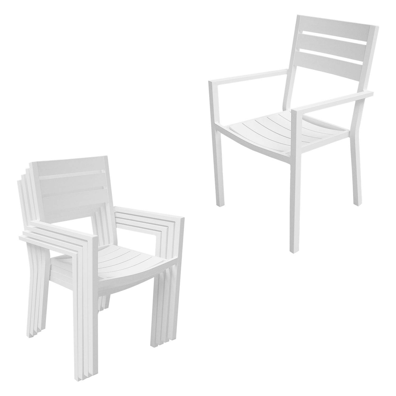 Happy Garden - Salon de jardin VENEZIA extensible 180/300 en aluminium 10 places - blanc - HAPPY GARDEN - Imagen 3