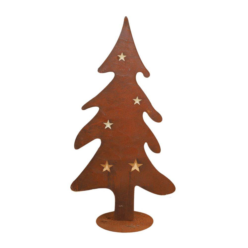 Chemin De Campagne - Sapin de Noël décoratif jardin extérieur métal rouillé marron 31x60cm Chemin de campagne - Imagen 1