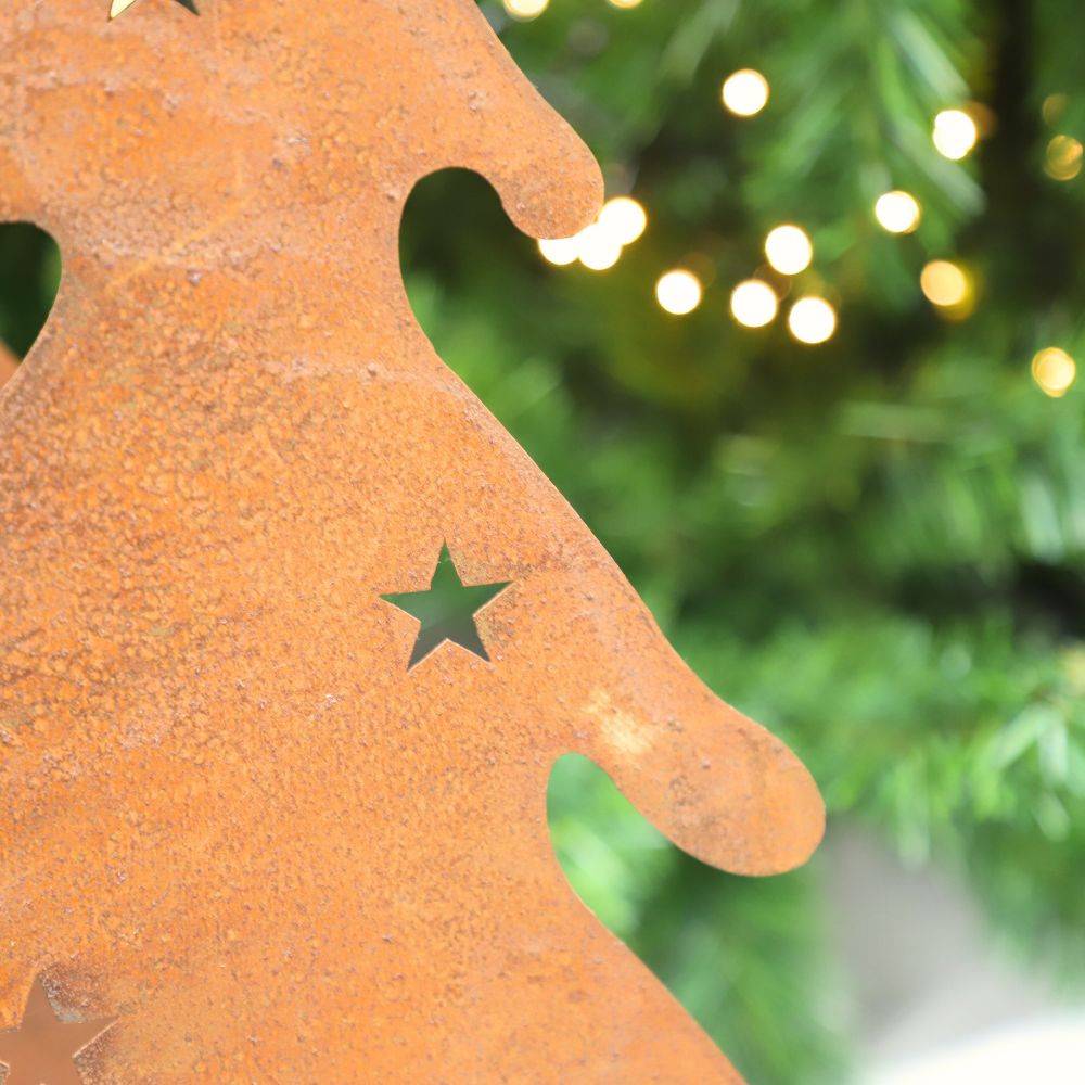 Chemin De Campagne - Sapin de Noël décoratif jardin extérieur métal rouillé marron 31x60cm Chemin de campagne - Imagen 4