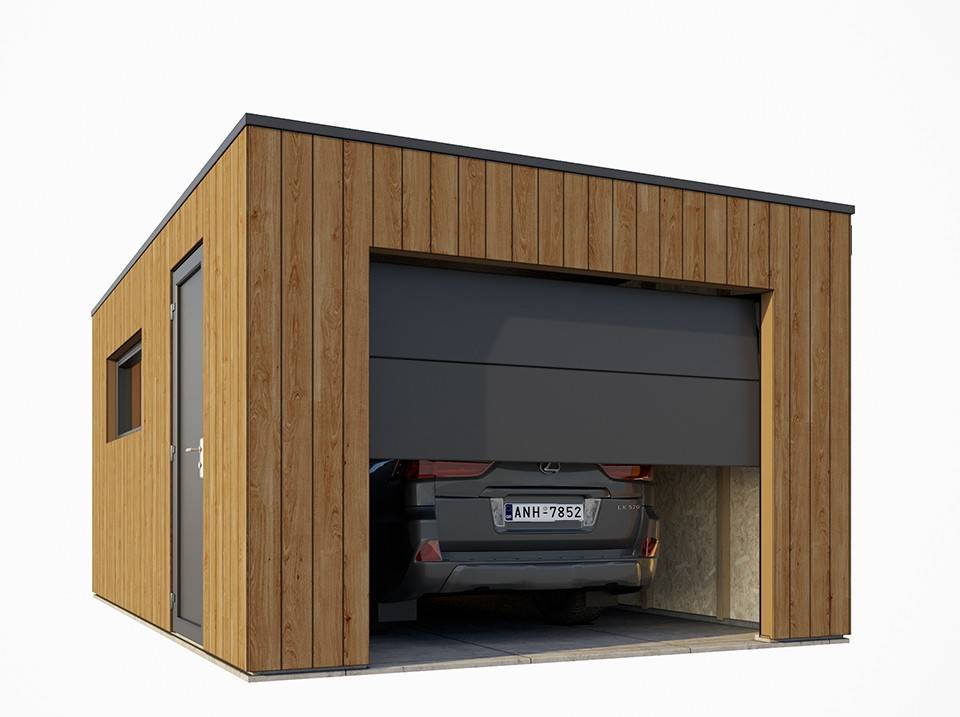 Direct Abris - Garage Bois Traité RINGWOOD - Surface intérieure : 20m2 - Porte Sectionnelle - Structure OSB - Membrane EPDM - 1 Voiture - Imagen 4