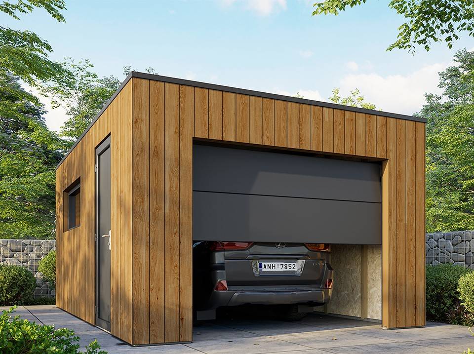 Direct Abris - Garage Bois Traité RINGWOOD - Surface intérieure : 20m2 - Porte Sectionnelle - Structure OSB - Membrane EPDM - 1 Voiture - Imagen 2