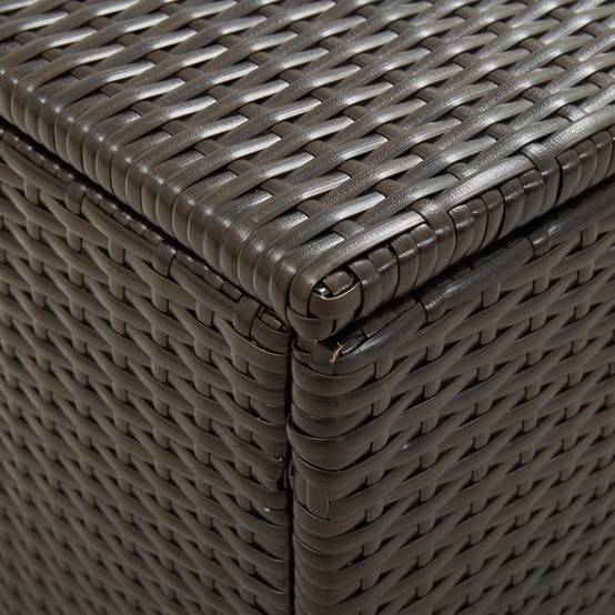 Coffre de rangement - Boîte de rangement extérieure - Coffre de jardin résine tressée 200x50x60 cm marron - Image 6