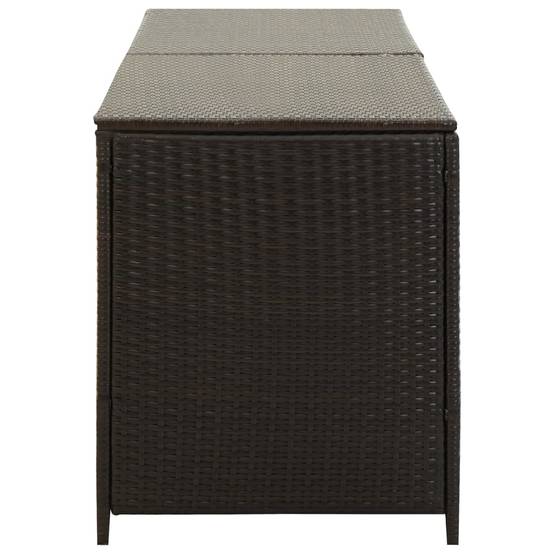 Coffre de rangement - Boîte de rangement extérieure - Coffre de jardin résine tressée 200x50x60 cm marron - Image 4