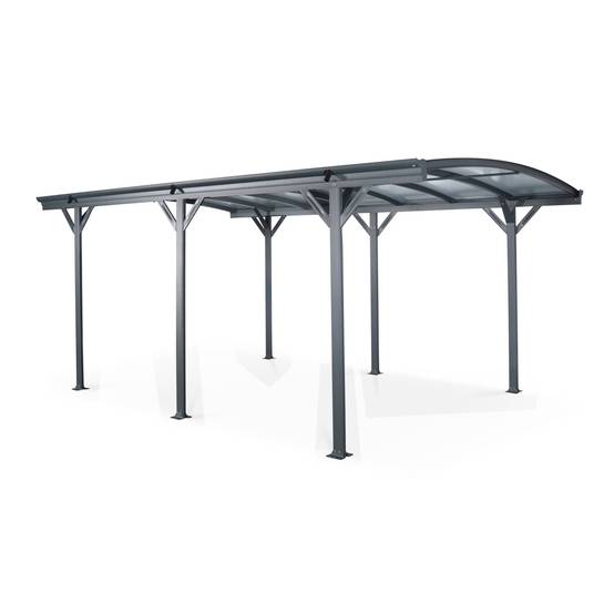 Carport de 15m² en aluminium anthracite et polycarbonate - Le Mans 5x3m - abri de voiture 500 x 300 x 220 cm | sweeek - Image 5