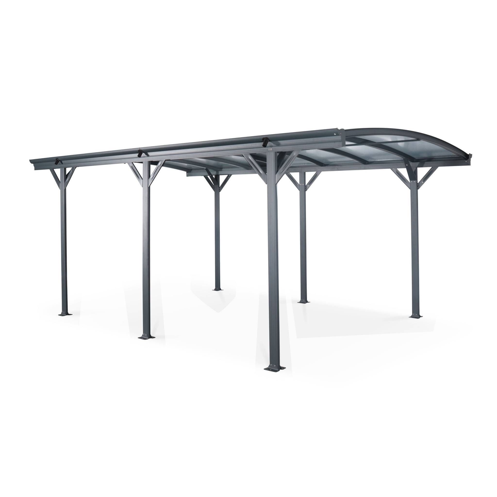 Carport de 15m² en aluminium anthracite et polycarbonate - Le Mans 5x3m - abri de voiture 500 x 300 x 220 cm | sweeek - Image 5