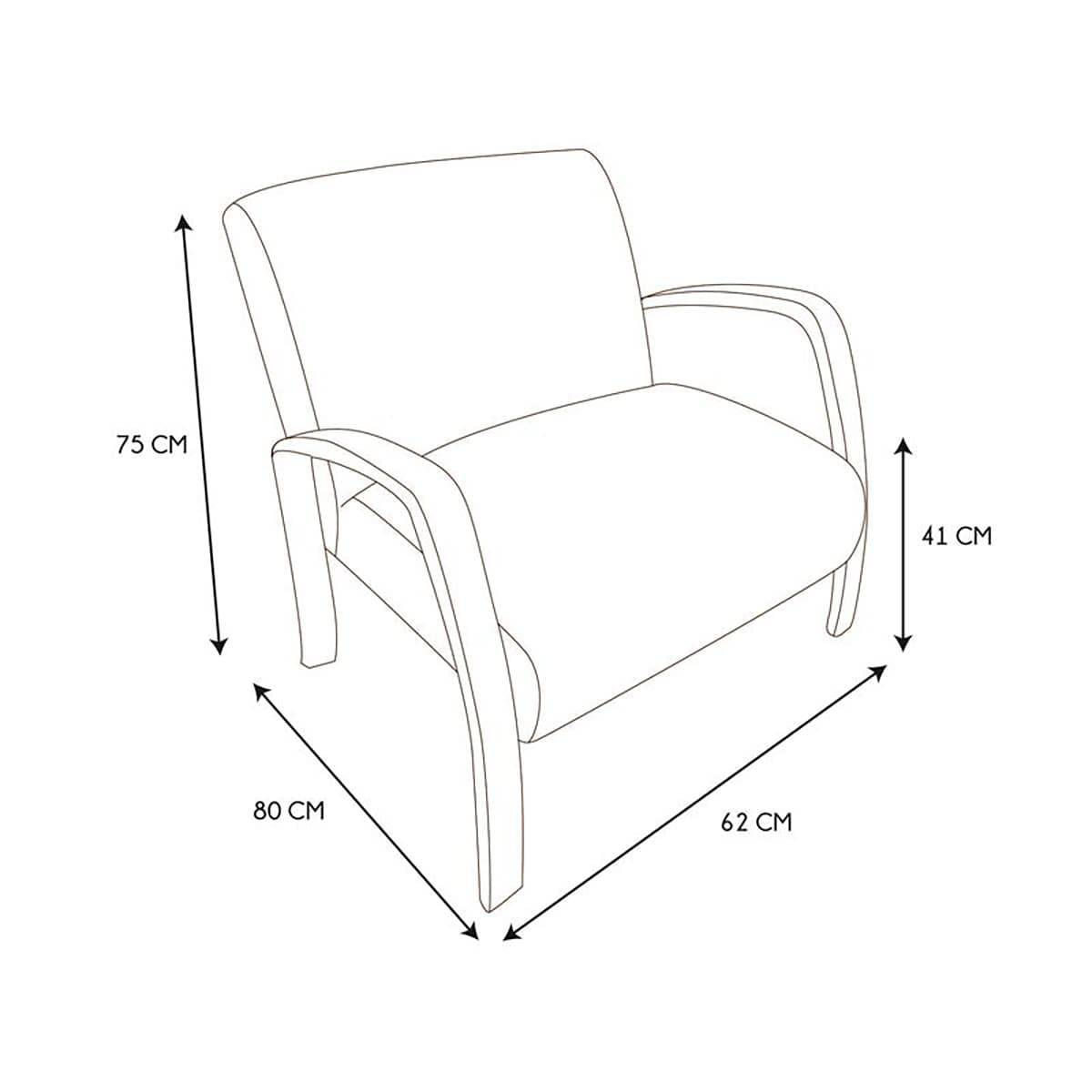 ALTOBUY - Fauteuil en Tissu Bouclettes Blanc Accoudoirs Bois - KAUPA - Image 8