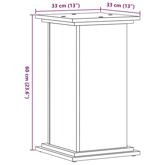ComfortXL - Porte-Plante Colonne Bois d'Ingénierie pour Salon Présentoir à Fleurs Sonoma Gris 60 cm - ComfortXL Outdoor Living - Image 9