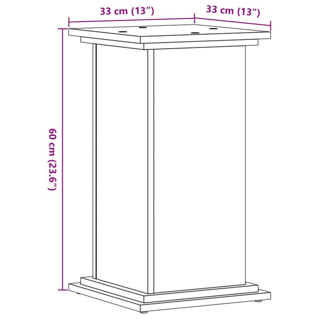 ComfortXL - Porte-Plante Colonne Bois d'Ingénierie pour Salon Présentoir à Fleurs Sonoma Gris 60 cm - ComfortXL Outdoor Living - Image 9