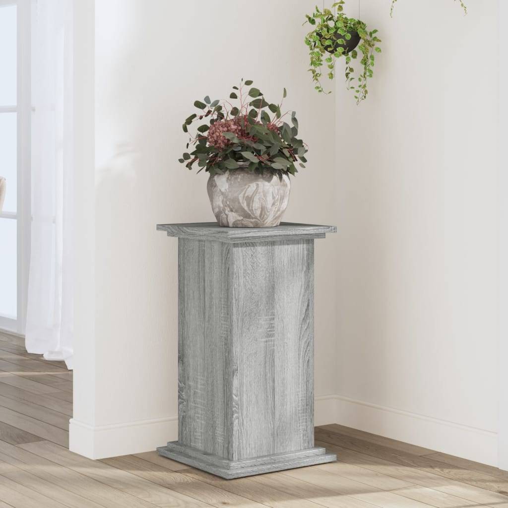 ComfortXL - Porte-Plante Colonne Bois d'Ingénierie pour Salon Présentoir à Fleurs Sonoma Gris 60 cm - ComfortXL Outdoor Living - Image 1