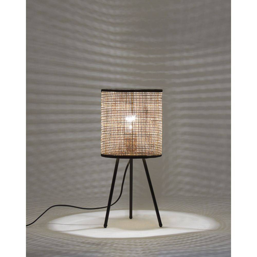 Aubry Gaspard - Lampe de chevet en métal et cannage - Imagen 2