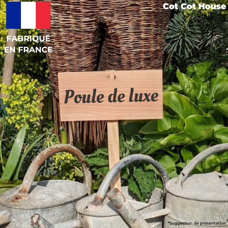 Pancarte en bois gravée extérieur déco - 13 - « poules de luxe ! » - Cot Cot House