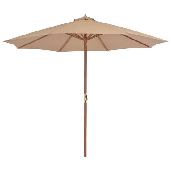 Maison Chic - Parasol - Parasol de jardin - parasol d'extérieur avec mât en bois 300 cm taupe - MEUBLE PRO - Image 2