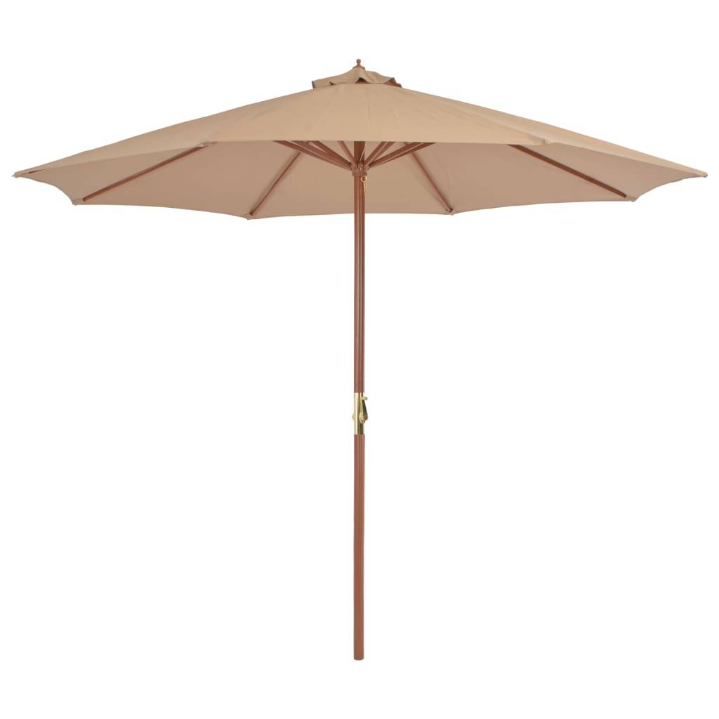 Maison Chic - Parasol - Parasol de jardin - parasol d'extérieur avec mât en bois 300 cm taupe - MEUBLE PRO - Image 2