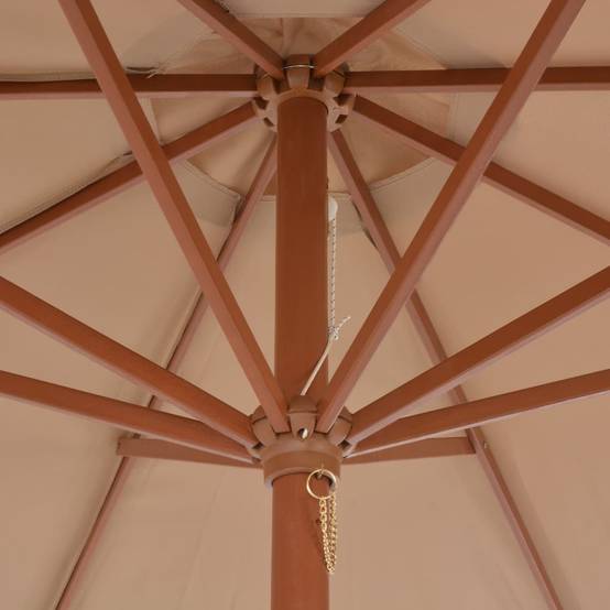 Maison Chic - Parasol - Parasol de jardin - parasol d'extérieur avec mât en bois 300 cm taupe - MEUBLE PRO - Image 5