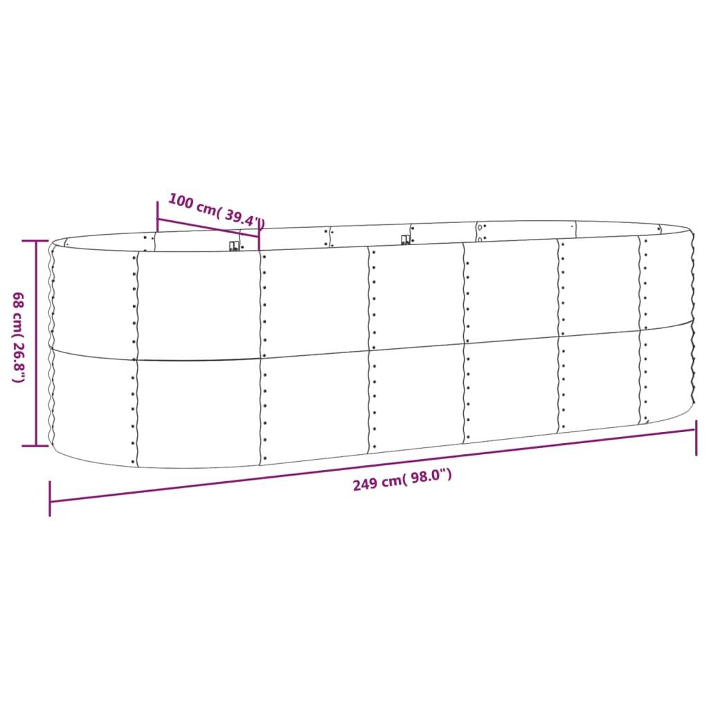 ComfortXL - Grand carré potager haut acier galvanisé Marron 249x100x68 cm – ComfortXL Outdoor Living - Image 6