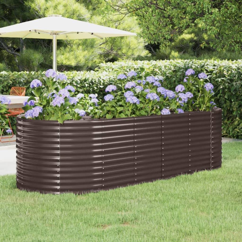 ComfortXL - Grand carré potager haut acier galvanisé Marron 249x100x68 cm – ComfortXL Outdoor Living - Image 1