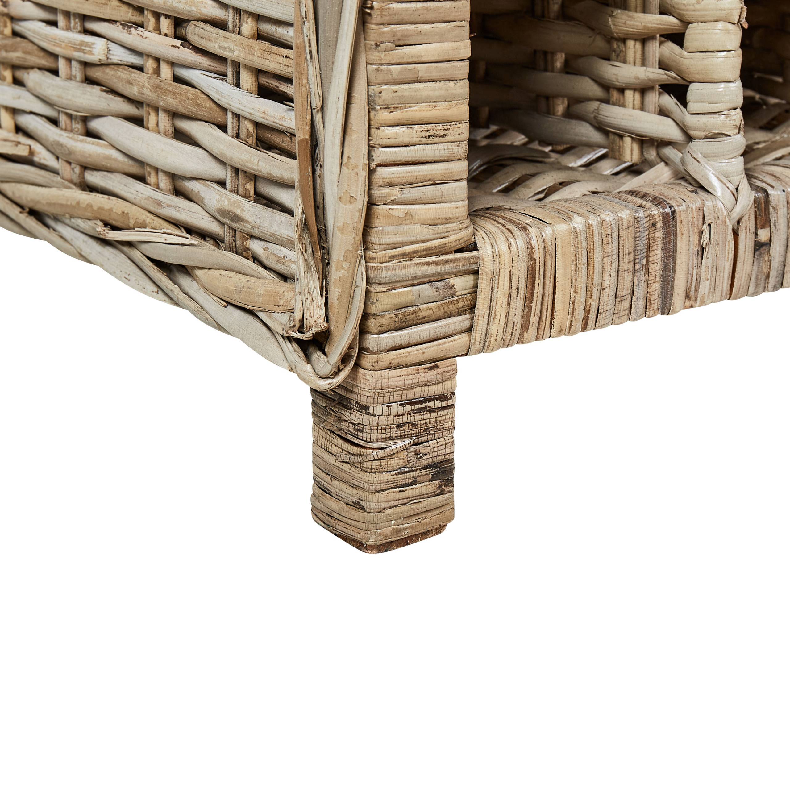 Beliani - Porte-Bouteilles Casier à 28 Rangements en Rotin Clair 112 cm avec Etagère et Rangement Supérieur Décoratif et Fonctionnel Matière Robuste - Imagen 6
