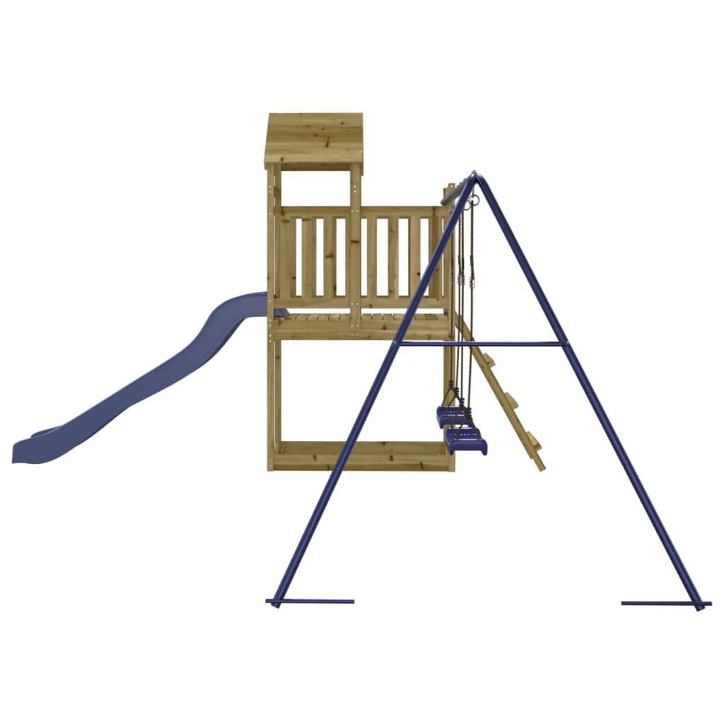 Helloshop26 - Aire de jeux d'extérieur balançoires toboggan portiques robuste jeux jardin 313 x 379 x 214 cm bois de pin imprégné - Imagen 5