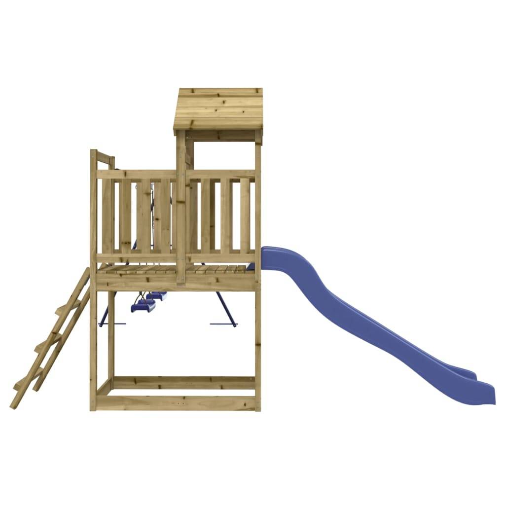 Helloshop26 - Aire de jeux d'extérieur balançoires toboggan portiques robuste jeux jardin 313 x 379 x 214 cm bois de pin imprégné - Imagen 4