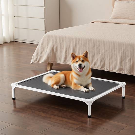 Vevor - VEVOR Lit surélevé chien/chat L, cadre aluminium, maille respirante, portable, intérieur/extérieur, gris. - Image 8
