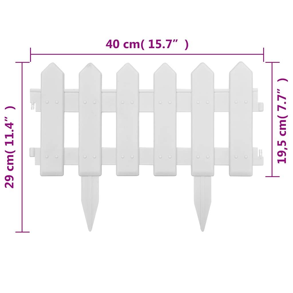 Bordure pelouse classique plastique PP décoration massifs séparation espaces 10m blanc - ComfortXL Outdoor Living - Image 8