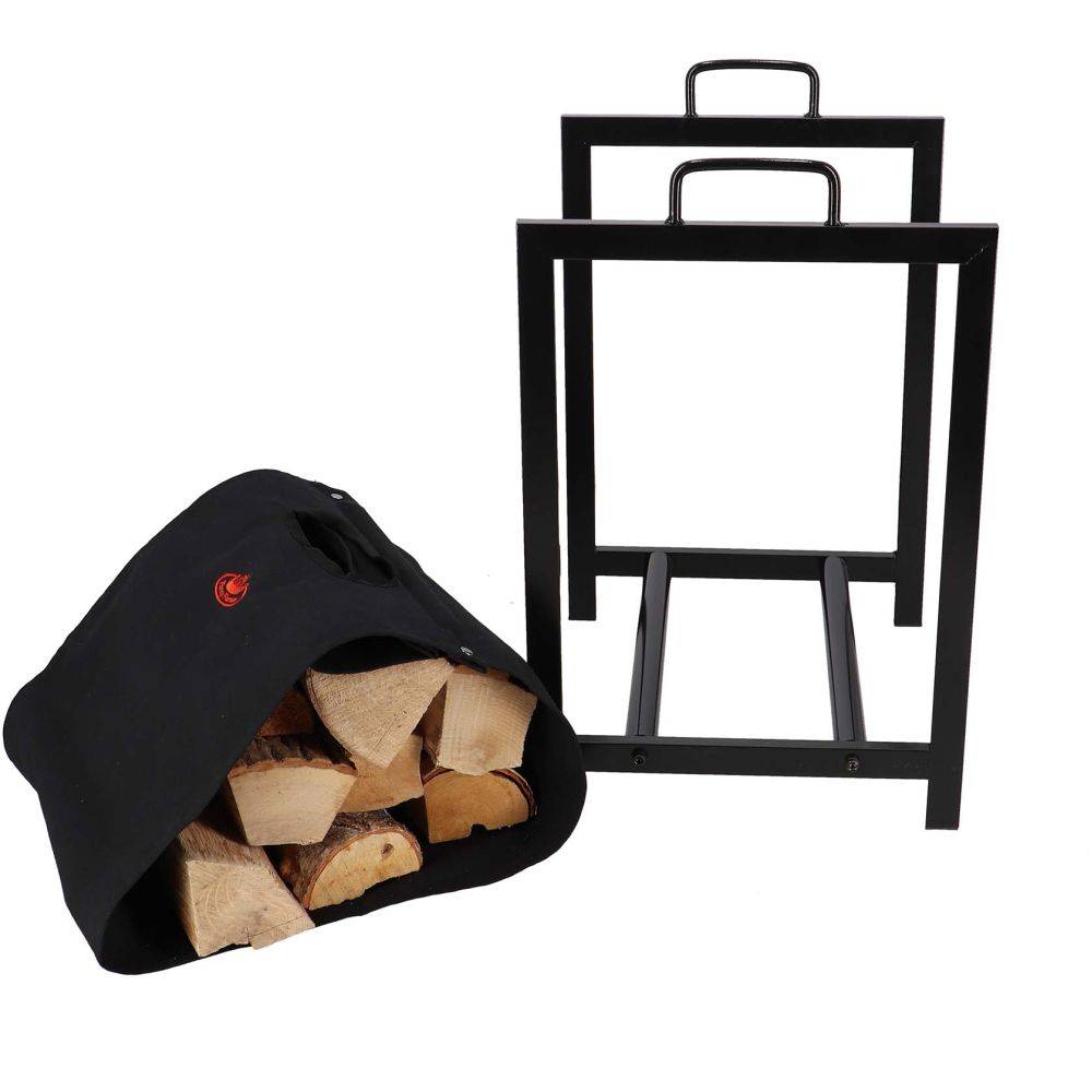 Esschert Design - Porte bûches en tissu avec support en métal Fancy Flames - Imagen 4