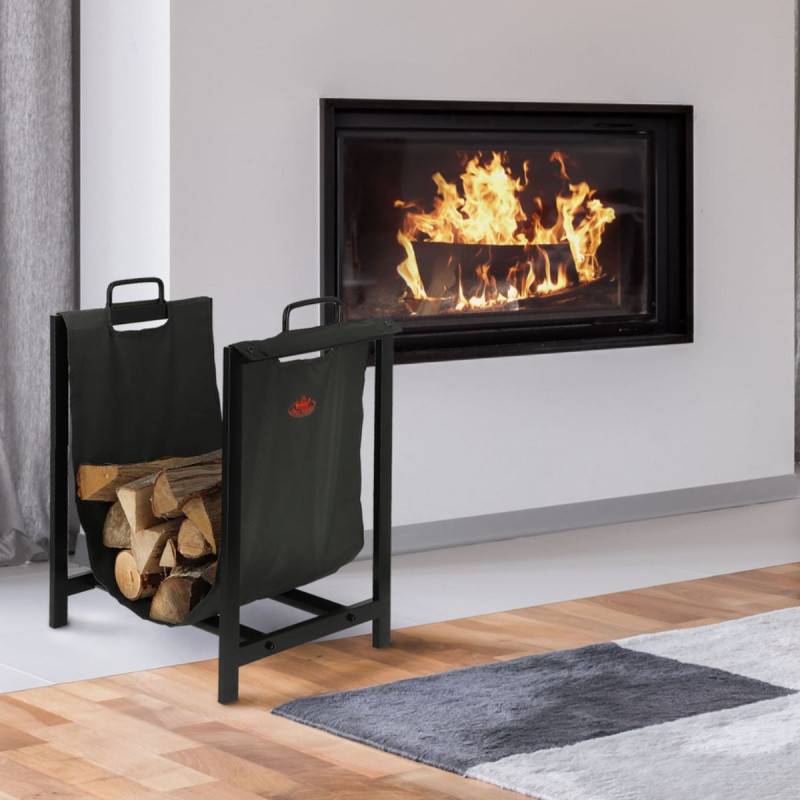 Esschert Design - Porte bûches en tissu avec support en métal Fancy Flames - Imagen 5