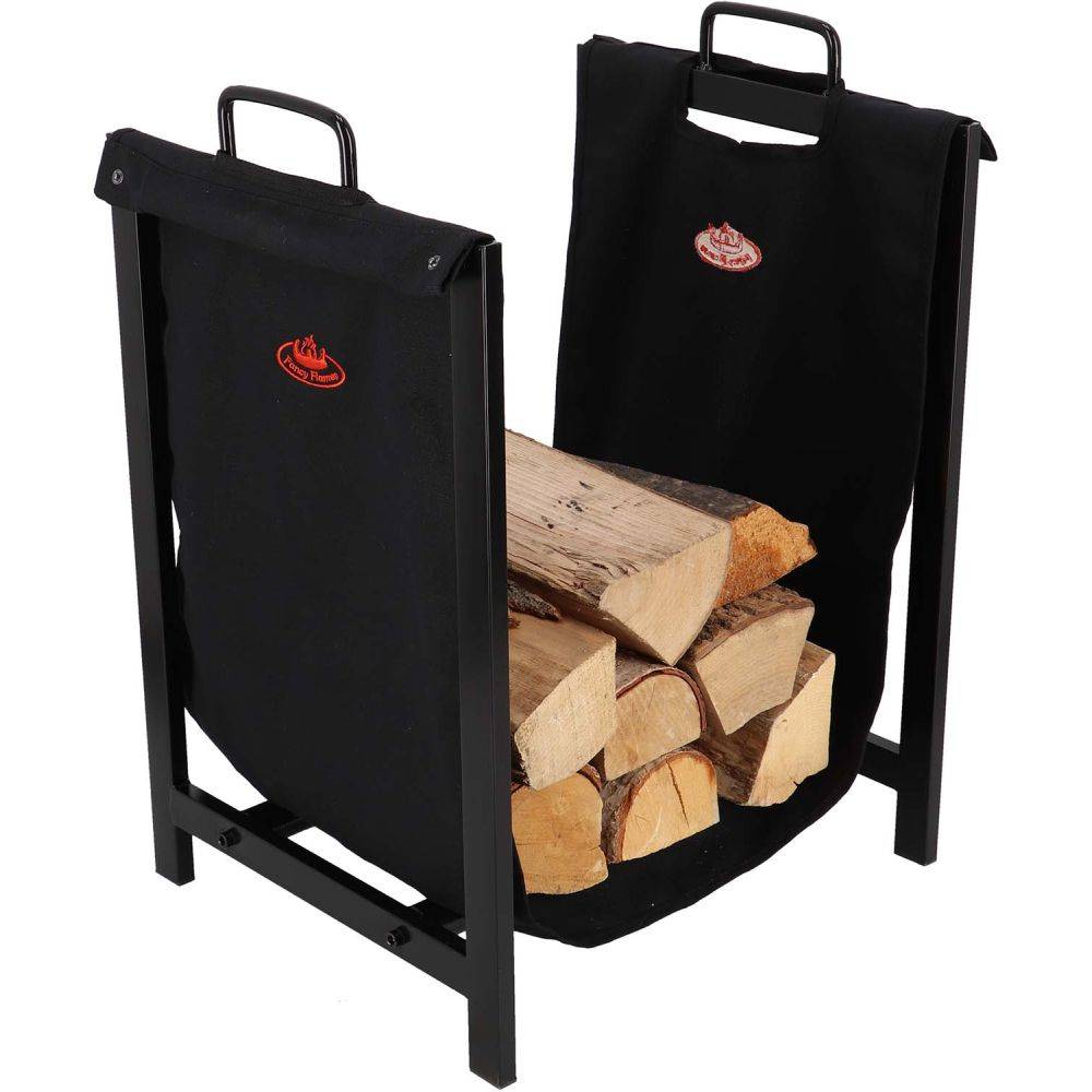 Esschert Design - Porte bûches en tissu avec support en métal Fancy Flames - Imagen 2