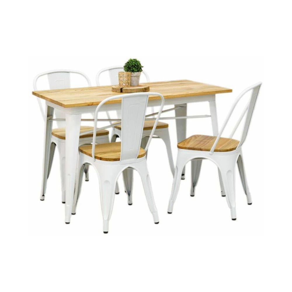 Aubry Gaspard - Table industrielle en métal et bois d'orme huilé - Imagen 2